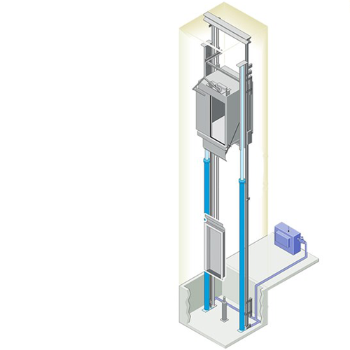 آسانسورهای هیدرولیک غیر مستقیم